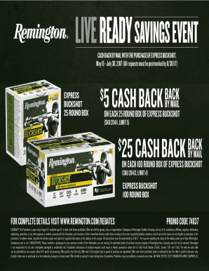Remington Express Buckshot Cash Back Rebate Form