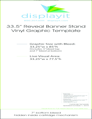 Displayit Reveal Banner Stand 33-5 Vinyl Graphic Template