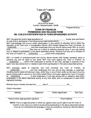 Fillable Online Child Participation Waiver Form1 Fax Email Print ...