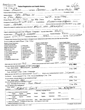 Patient Registration and Health History Form