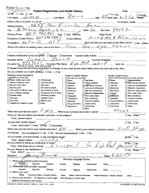 Patient Registration and Health History Form