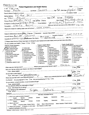 Patient Registration and Health History Form