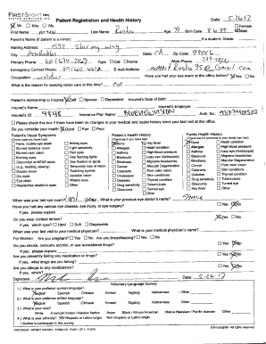 Patient Registration and Health History Form