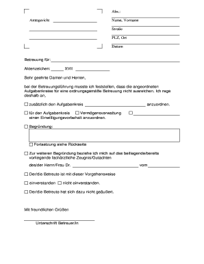 Antrag auf Erweiterung der Betreuung