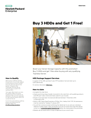 HPE HDD Cashback Claim Form