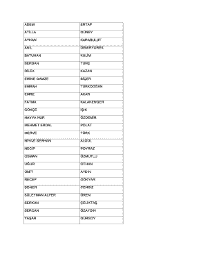 Employee List Template