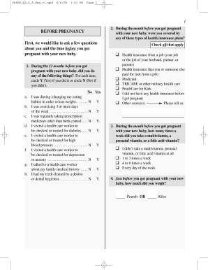 Pregnancy Health Survey Form