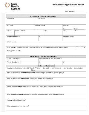 Volunteer Application Form