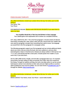 Press Release Template