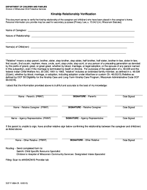 Kinship Relationship Verification Form