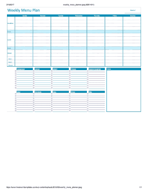 Weekly Meal Planner Template