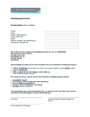 Kündigungsformular