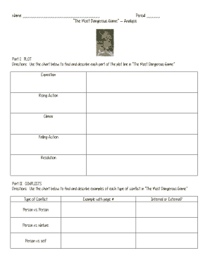 The Most Dangerous Game Analysis Worksheet