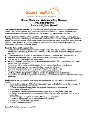 Social media marketing strategy pdf - Social Media and Web Marketing Manager Position Posting Salary ... - ct