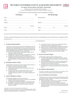 Buyer/Customer Status Acknowledgement