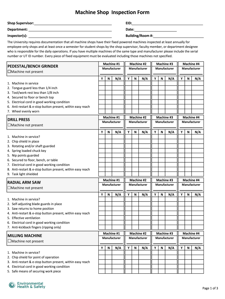 Machine Shop Inspection Report Template - Fill Online, Printable In Machine Shop Inspection Report Template