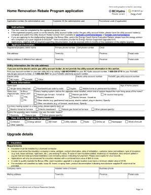 British Columbia Home Renovation Rebate Application
