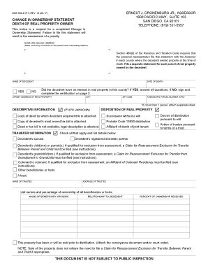 California Change in Ownership Statement