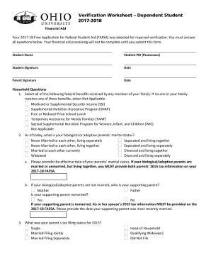2017-18 FAFSA Verification Form