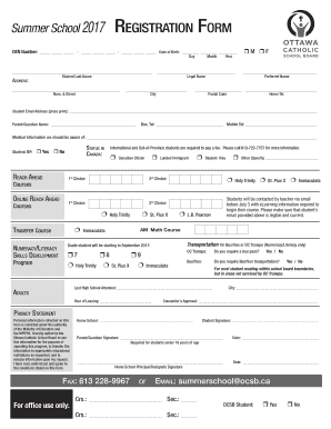 Summer School 2017 Registration Form