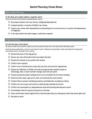 sprint planning cheat sheet