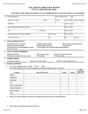 California Civil Rights Compliance Review Form
