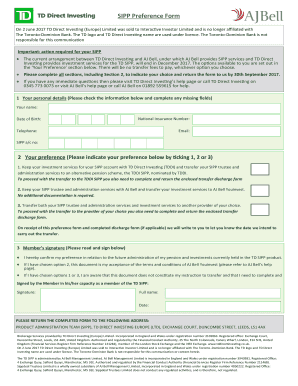 SIPP Preference Form