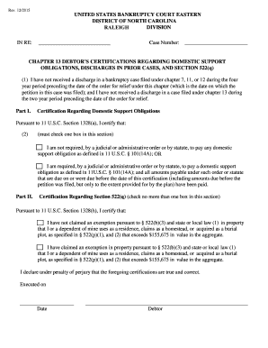 Chapter 13 Debtor's Certifications