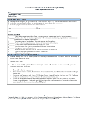 Person-Centered Positive Onsite Evaluation Tool Guide