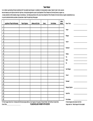 Loudoun County Team Roster Waiver