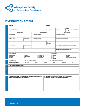 Workplace Incident Investigation Report