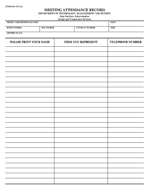Meeting Attendance Record Form
