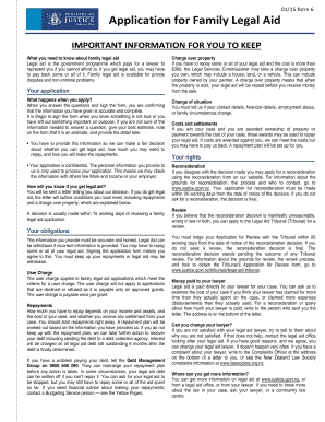 Application for Family Legal Aid