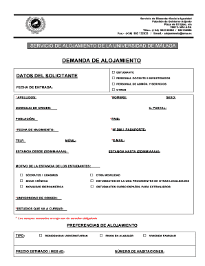 Demanda de Alojamiento