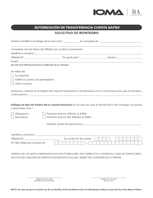 Solicitud de Reintegro IOMA