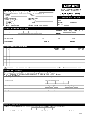 Delta Dental Enrollment Change Form