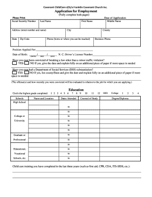 Application for Employment
