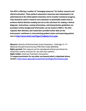 Severity of Posttraumatic Stress Symptoms—Child Age 11–17 Form