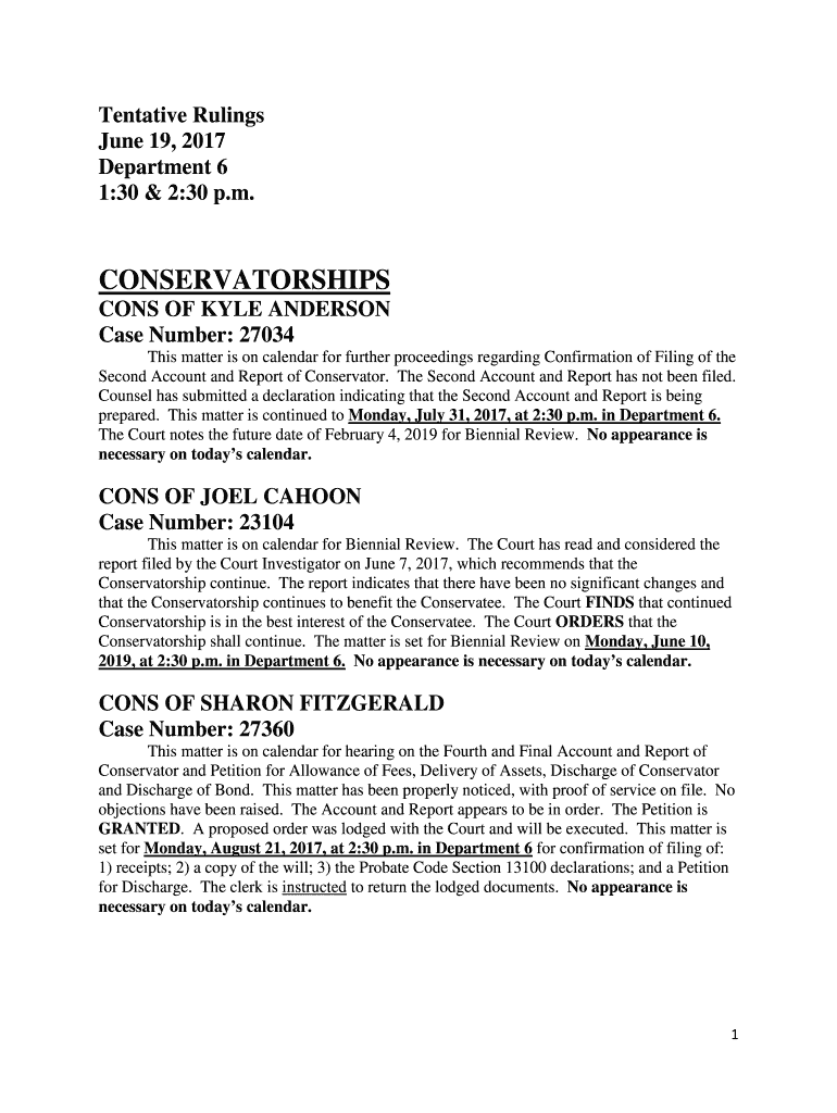 Fillable Online CONSERVATORSHIPS Superior Court of Shasta County Fax