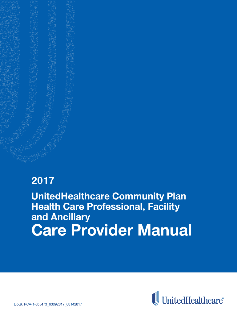 Fillable Online Care Provider Manual UnitedHealthcare Community Plan