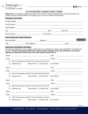 Authorized Signature Form