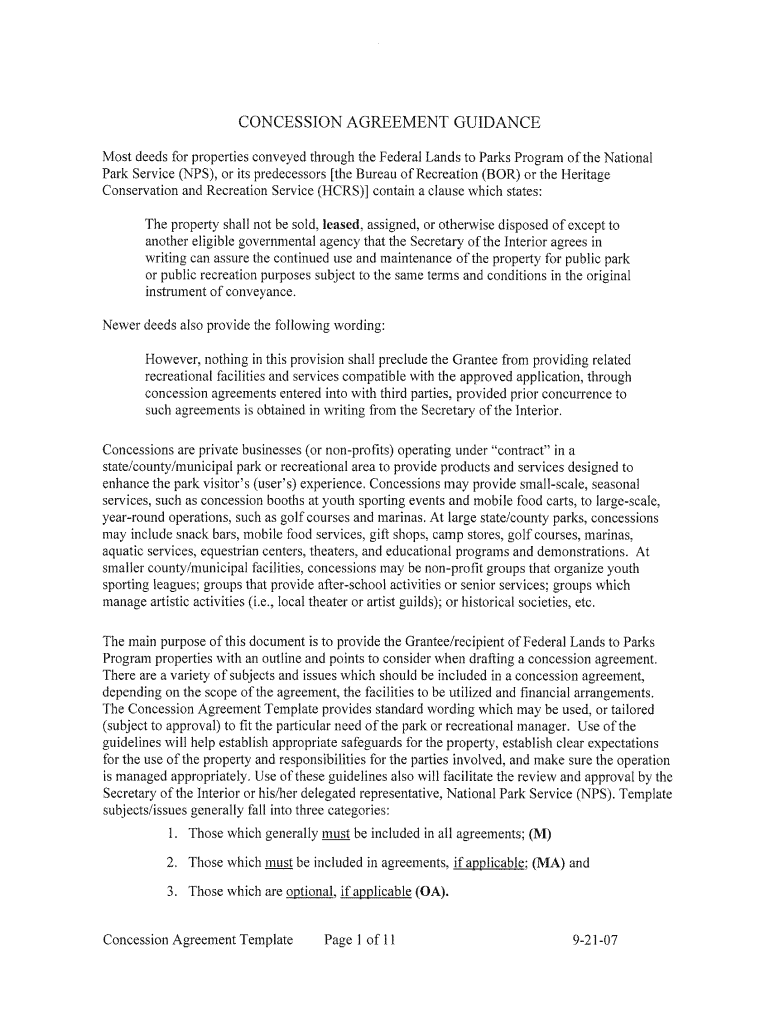 Fillable Online kitteryme Concession Agreement - kitteryme Fax Email ...