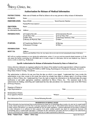 Authorization for Release of Medical Information