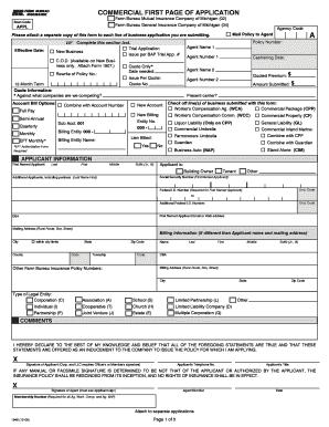 Michigan Commercial Insurance Application