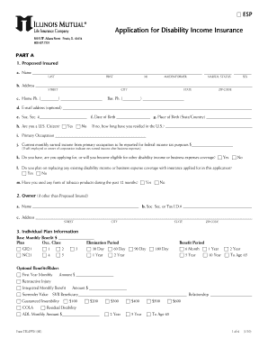 Disability Income Insurance Application