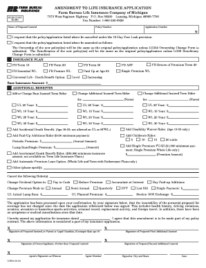 Amendment to Life Insurance Application