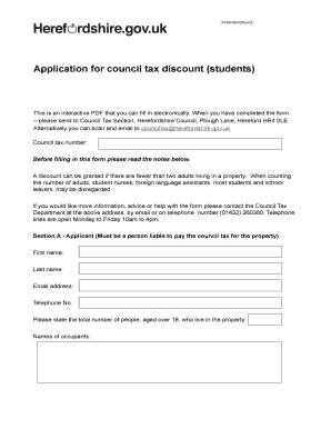 Council Tax Discount Application for Students