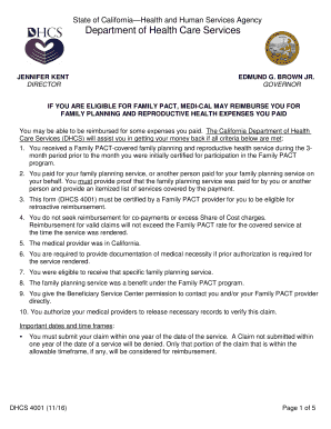 California Family PACT Retroactive Eligibility Certification