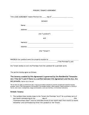Periodic Tenancy Agreement