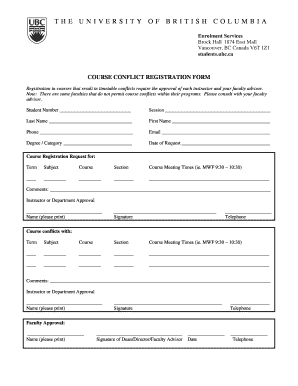 Course Conflict Registration Form